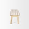 Taimo White Washed Light Brown Wood with Striped Fabric Seat Bench thumbnail 4