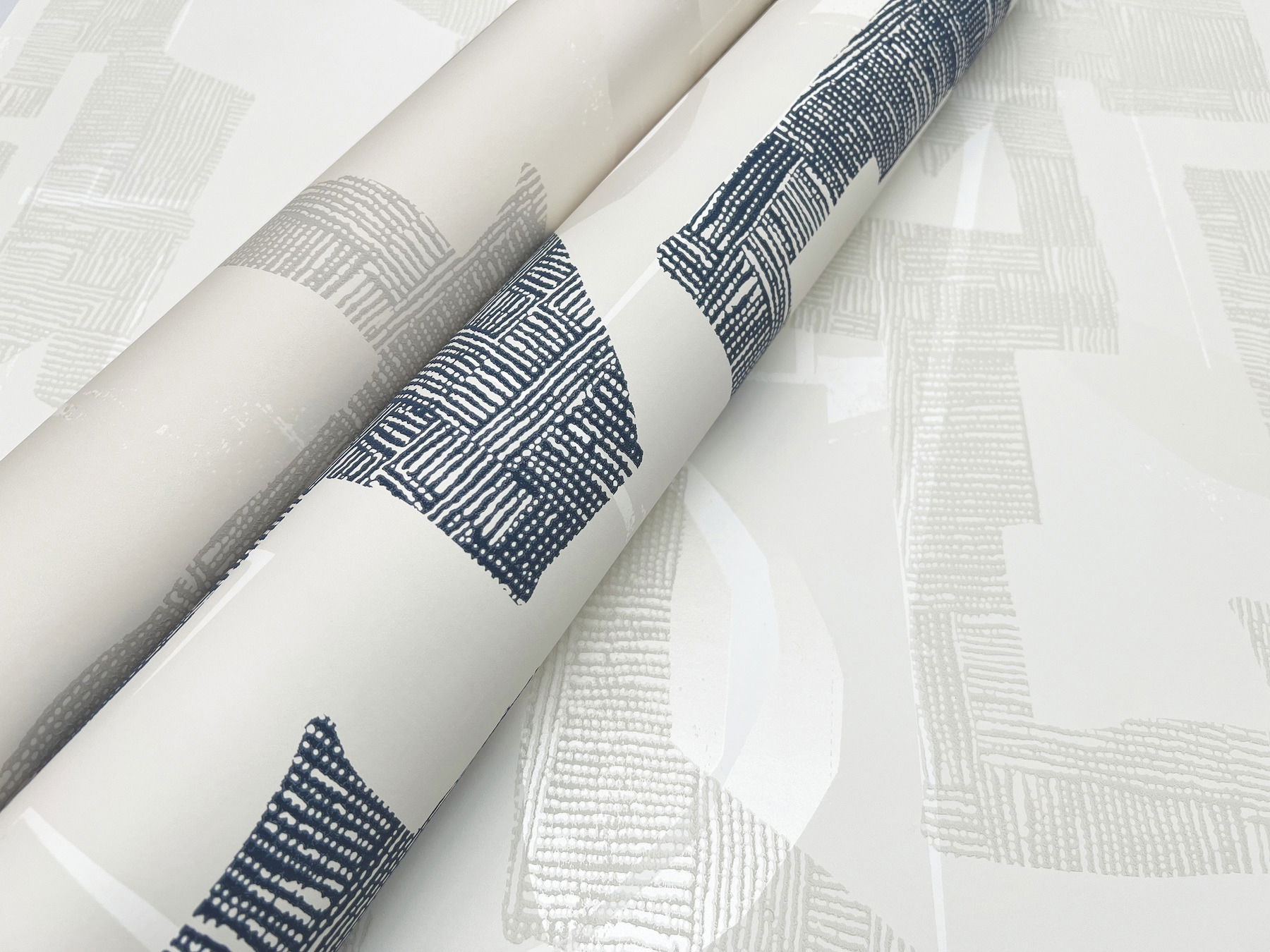 Modern Tribal Almond & Navy Wallpaper large image 