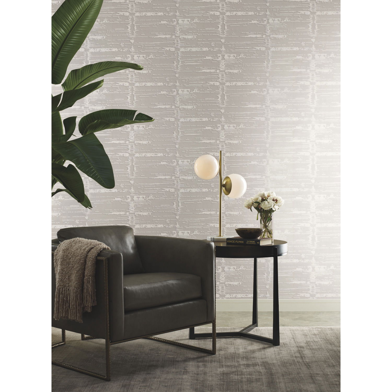 Velveteen Cream & Neutral Wallpaper, by York Wall, 33' length x 2'3" width x 0.02" depth View 2
