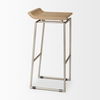 Givens 14.0L x 15.8W x 31.8H Brown Wood with Silver Metal Frame Barstool thumbnail 6