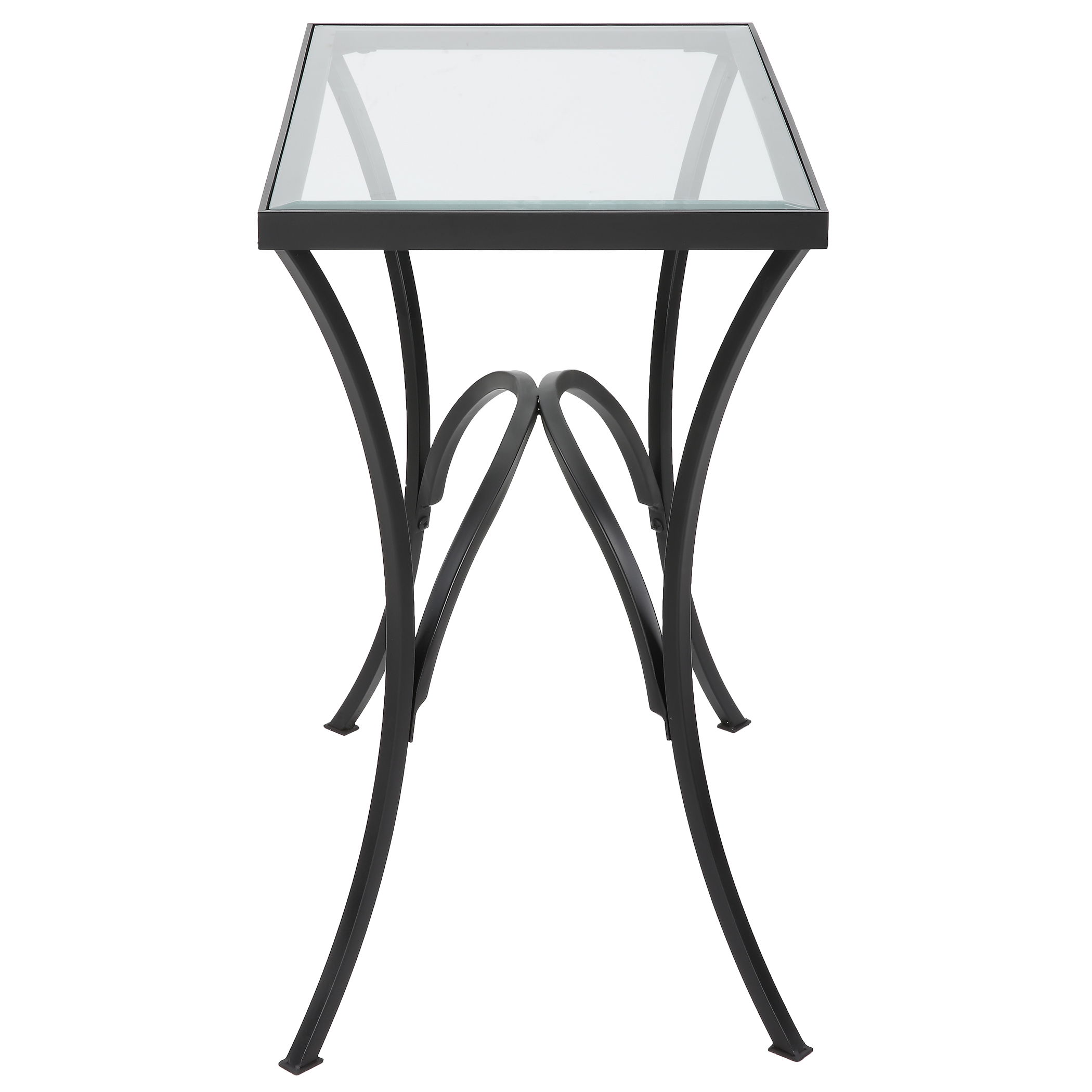 Alayna Black Metal & Glass End Table large image 