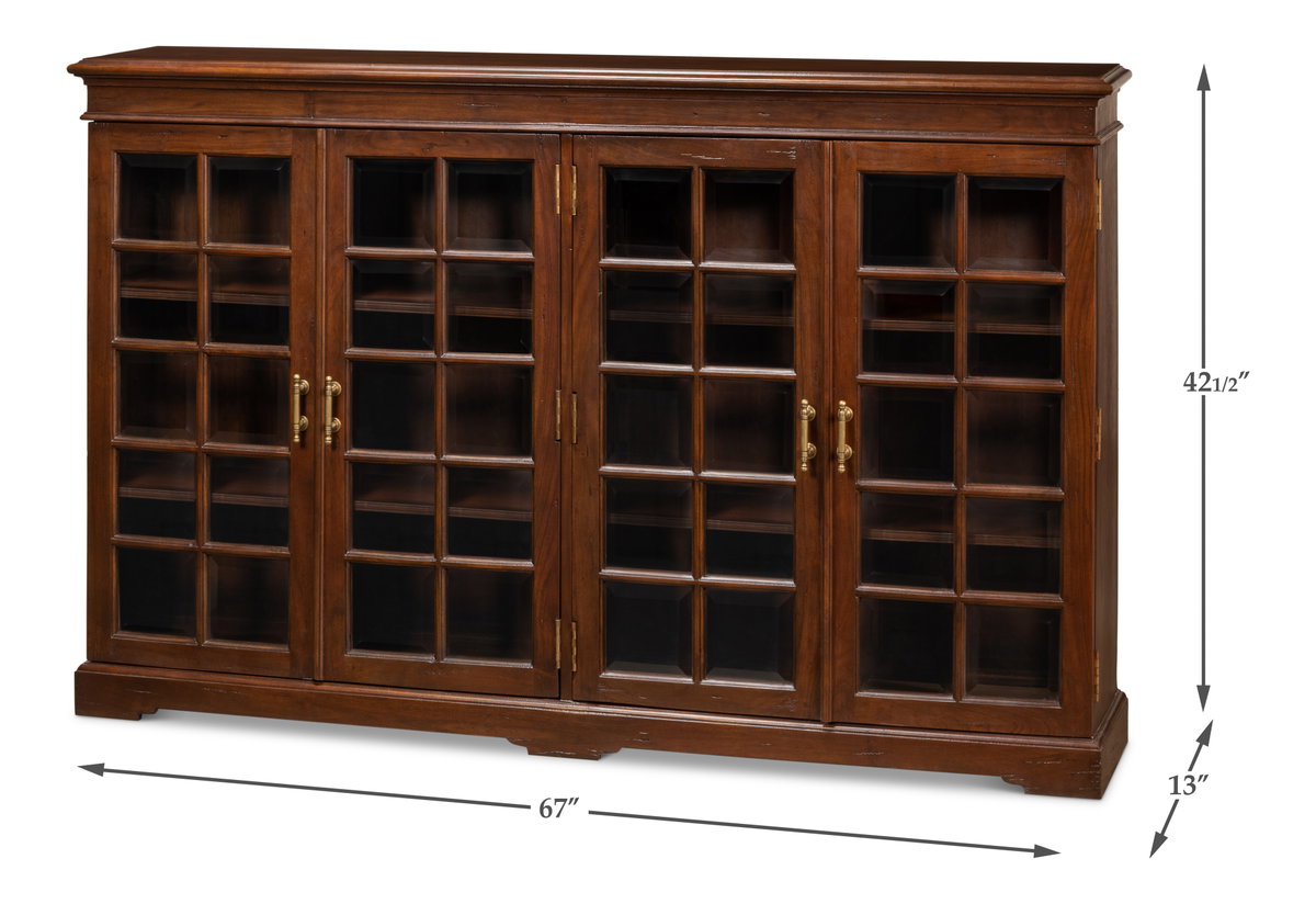 Carmel-By-The-Sea Bookcase  Cognac, by Sarreid, 1'1" length x 5'7" width x 3'7" height View 14