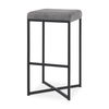 Frodo 16.5L x 16.5W x 29.75H Gray Fabric Seat with Black Iron Frame Bar Stool, Counter & Bar Stool by Mercana, 16.54" length x 16.54" width x 30.32" height thumbnail 1