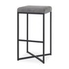Frodo Backless 29.75in Seat Bar Stool | Gray Fabric with Black Iron, Counter & Bar Stool by Mercana, 16.54" length x 16.54" width x 30.32" height thumbnail 1