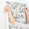 Mushroom Garden Toile Black & Grey Wallpaper thumbnail 5