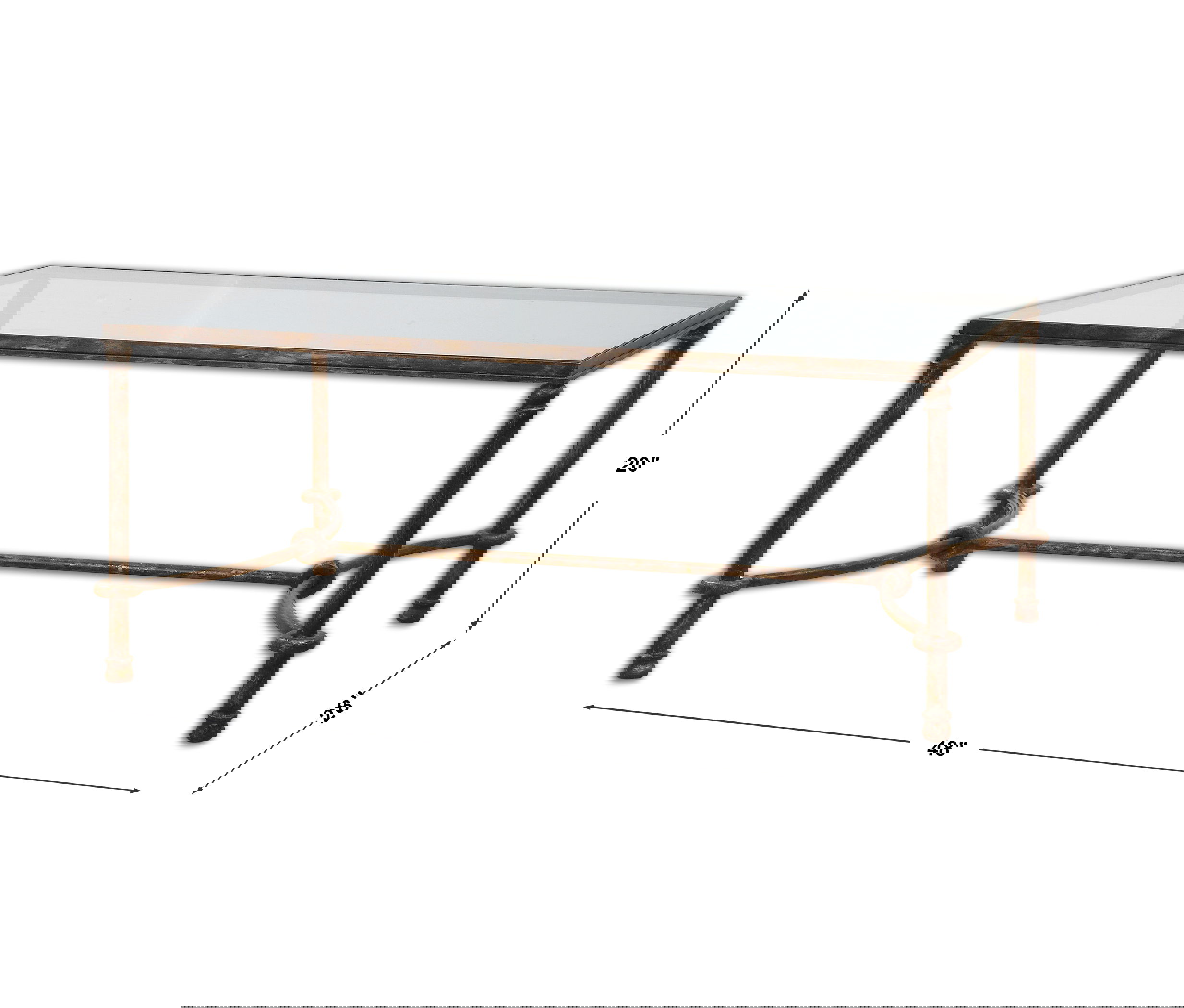 Warring Iron Coffee Table, Furniture by Uttermost, 48" width x 20" height x 28" depth View 3