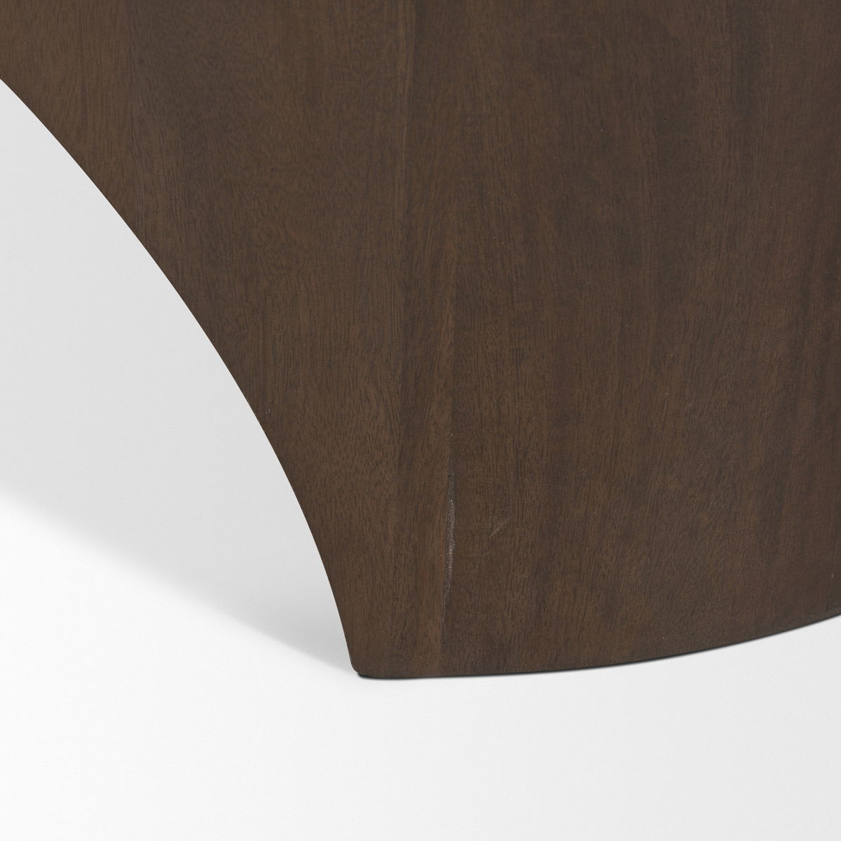 Shima Oval Dark Brown Wood with Arched Legs Coffee Table, by Mercana, 48" length x 28" width x 16" height View 10