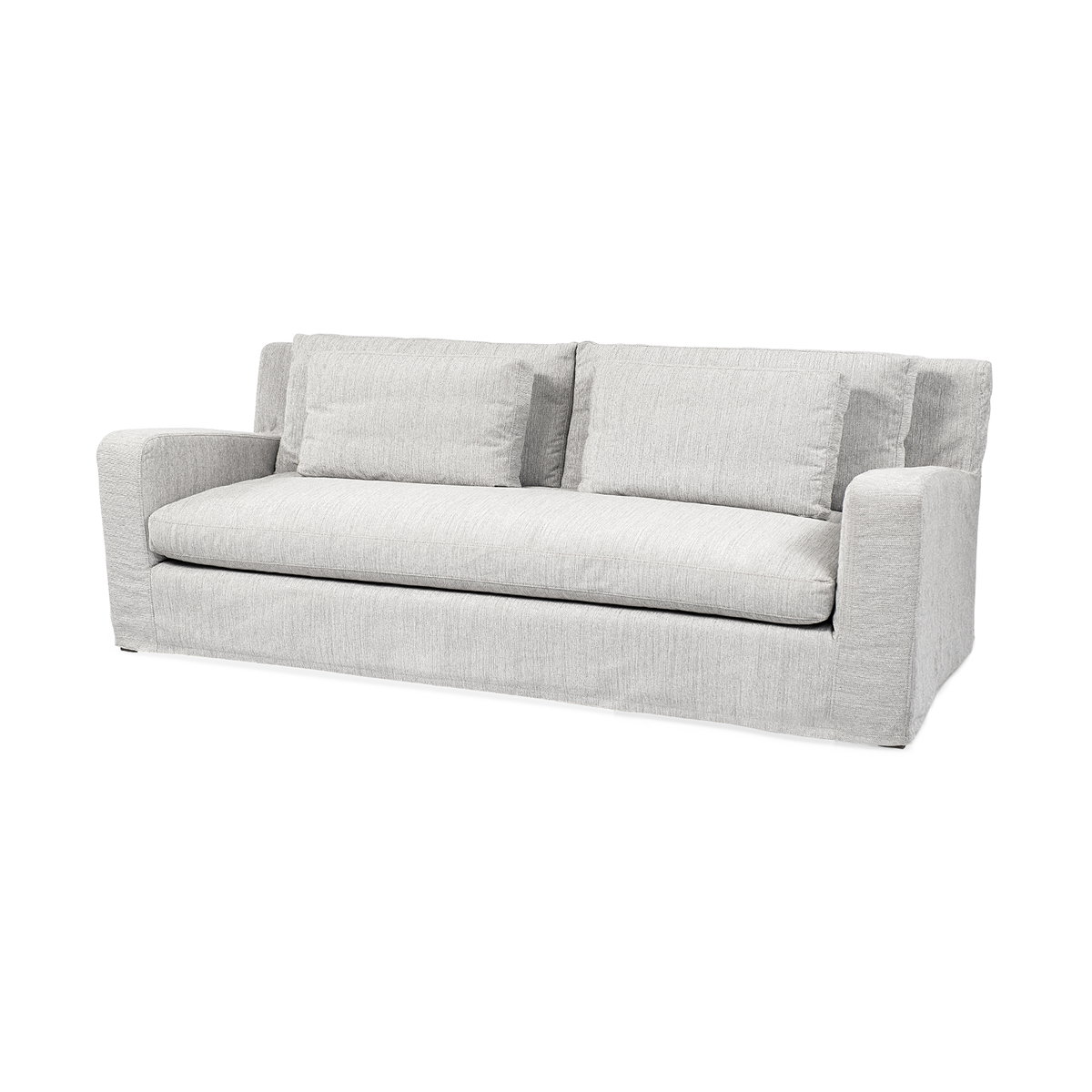 Denly II 92.5W Frost Gray Slipcover Three Seater Sofa, Sofas & Sectional by Mercana, 92.5" length x 38.25" width x 34.5" height View 1