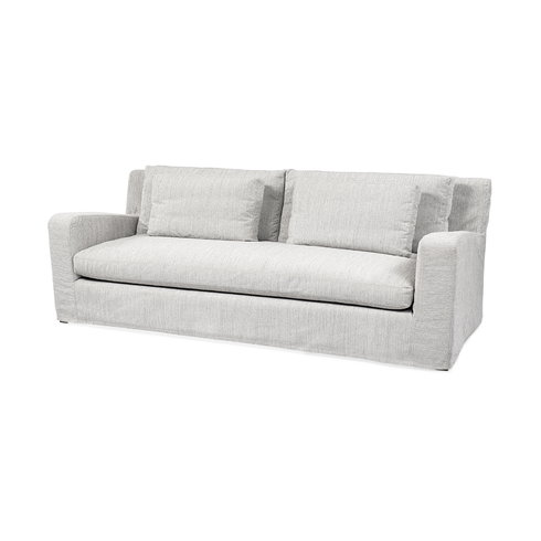 Denly II 92.5W Frost Gray Slipcover Three Seater Sofa