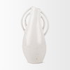 Urvi Tall Off White Speckled Asymmetrical Ceramic Vase, by Mercana, 7.09" length x 5.91" width x 13.98" height thumbnail 7