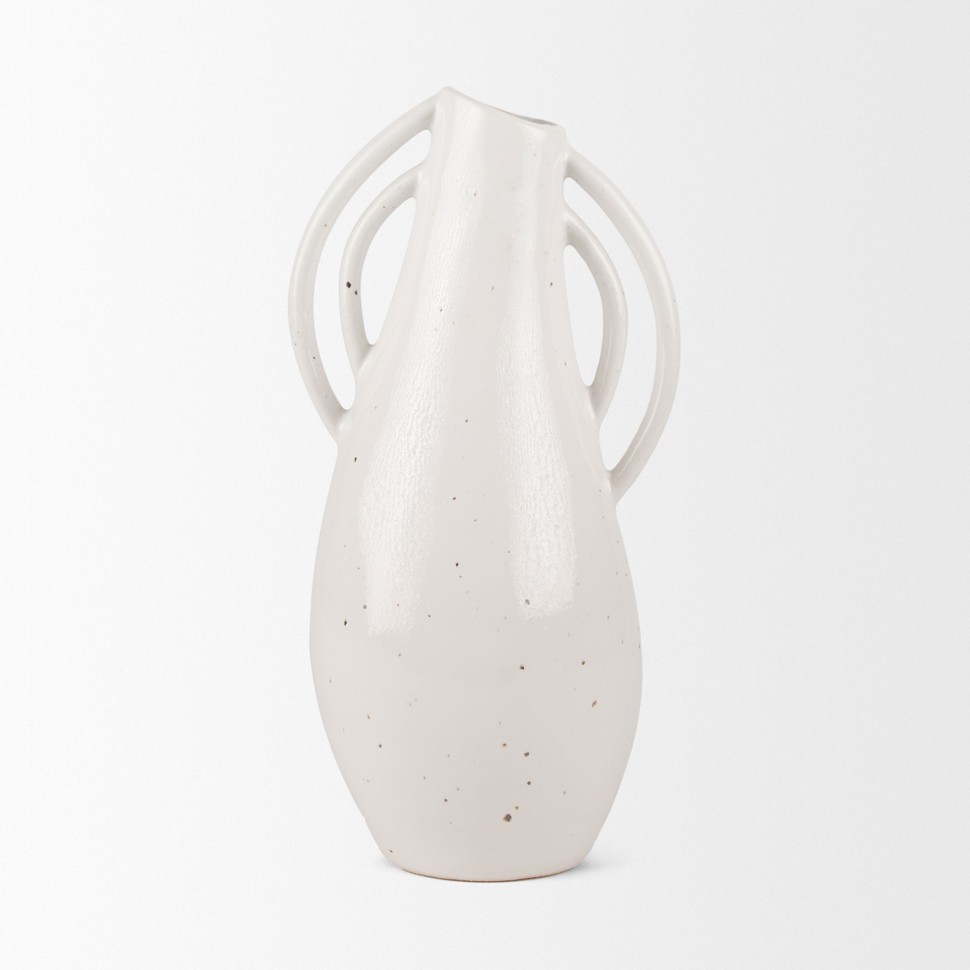 Urvi Tall Off White Speckled Asymmetrical Ceramic Vase large image 