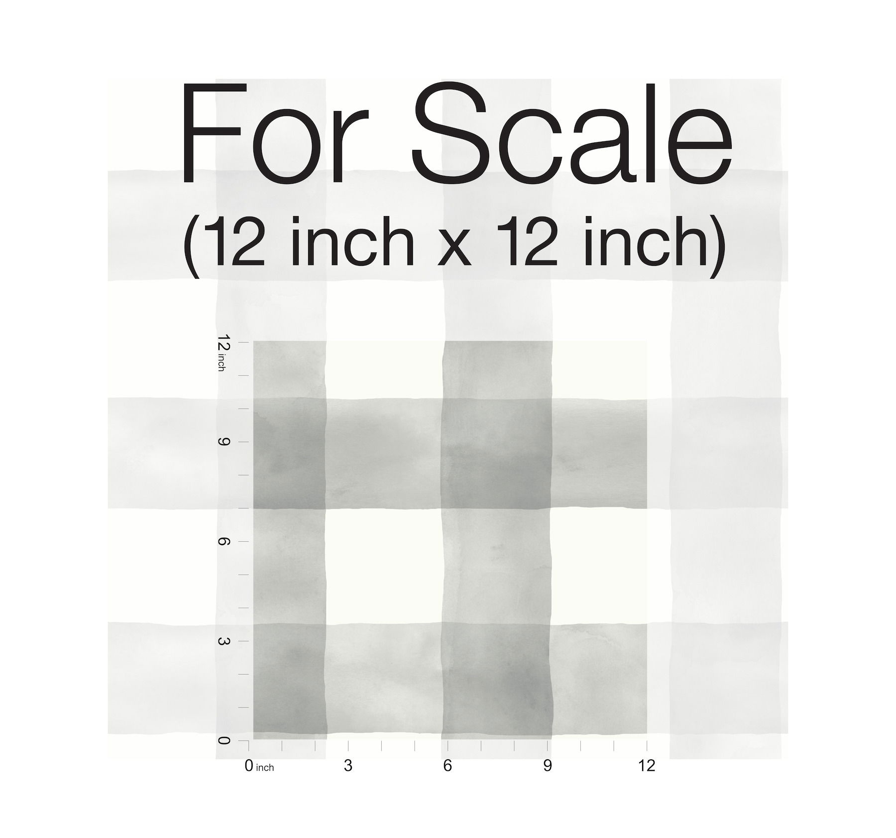 Checkmate Watercolor Plaid Grey Peel & Stick Wallpaper large image 