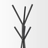 Everett Matte Black Metal with Two Wood Shelves Coat Rack, Stands, Racks & Hook by Mercana, 16.75" length x 16.75" width x 71" height thumbnail 5