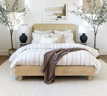 Online Designer Living Room Faux Potted Olive Tree 8' with Medium Chalk Concrete Fluted Planter