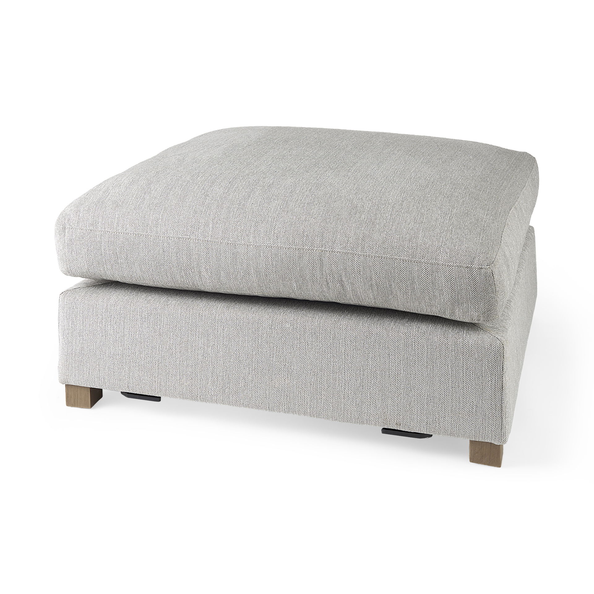Valence  Light Gray Full Size Ottoman Sectional Piece, Sectional Sofa by Mercana, 38.58" length x 38.58" width x 17.72" height View 1