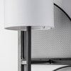 Navin 10x46.5 Black Metal Body White Fabric Shade Rectangular Wall Sconce, by Mercana, 10.04" length x 8.86" width x 46.85" height thumbnail 7