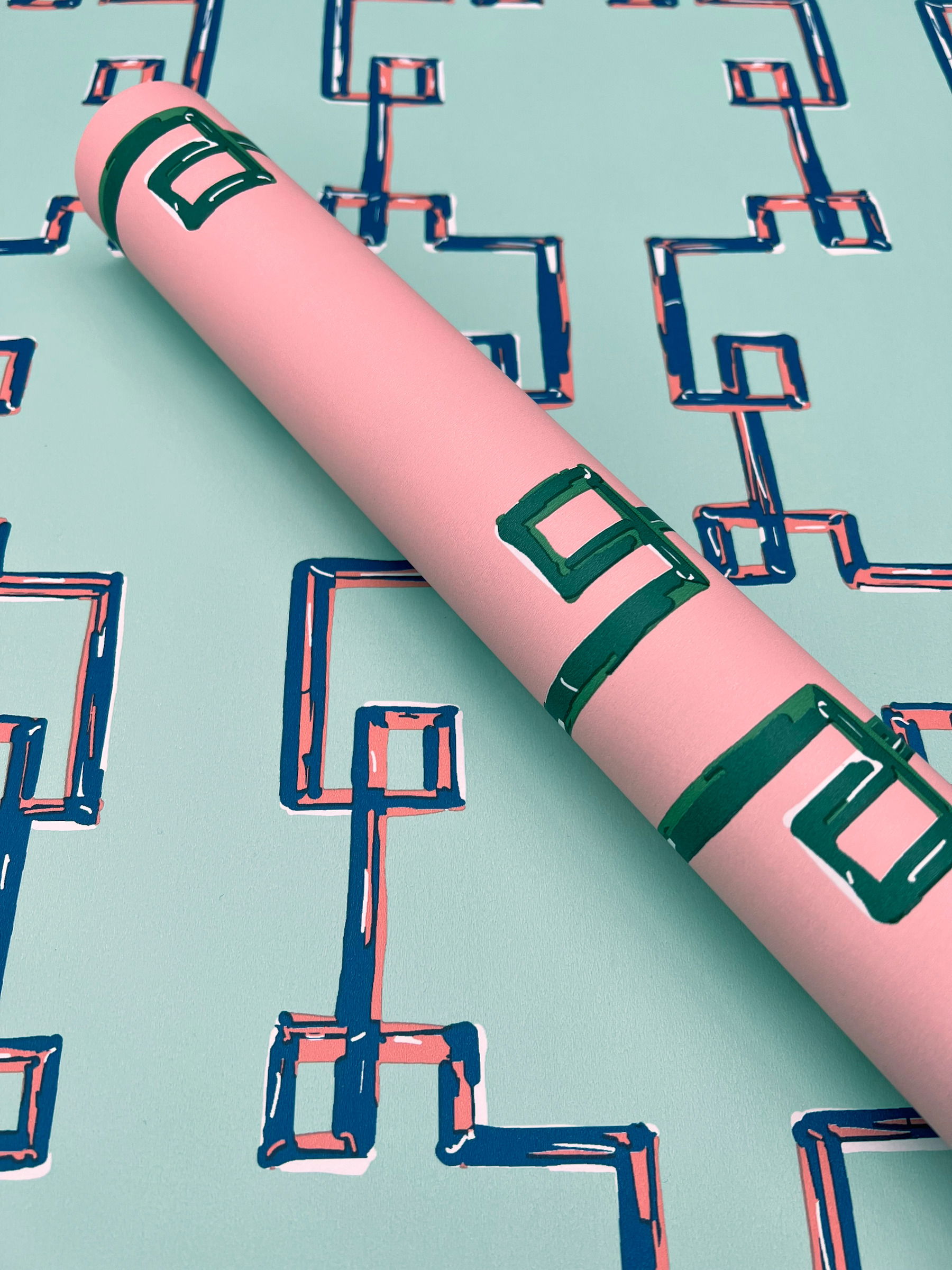 Bamboozled Bahama Pink Peel & Stick Wallpaper large image 