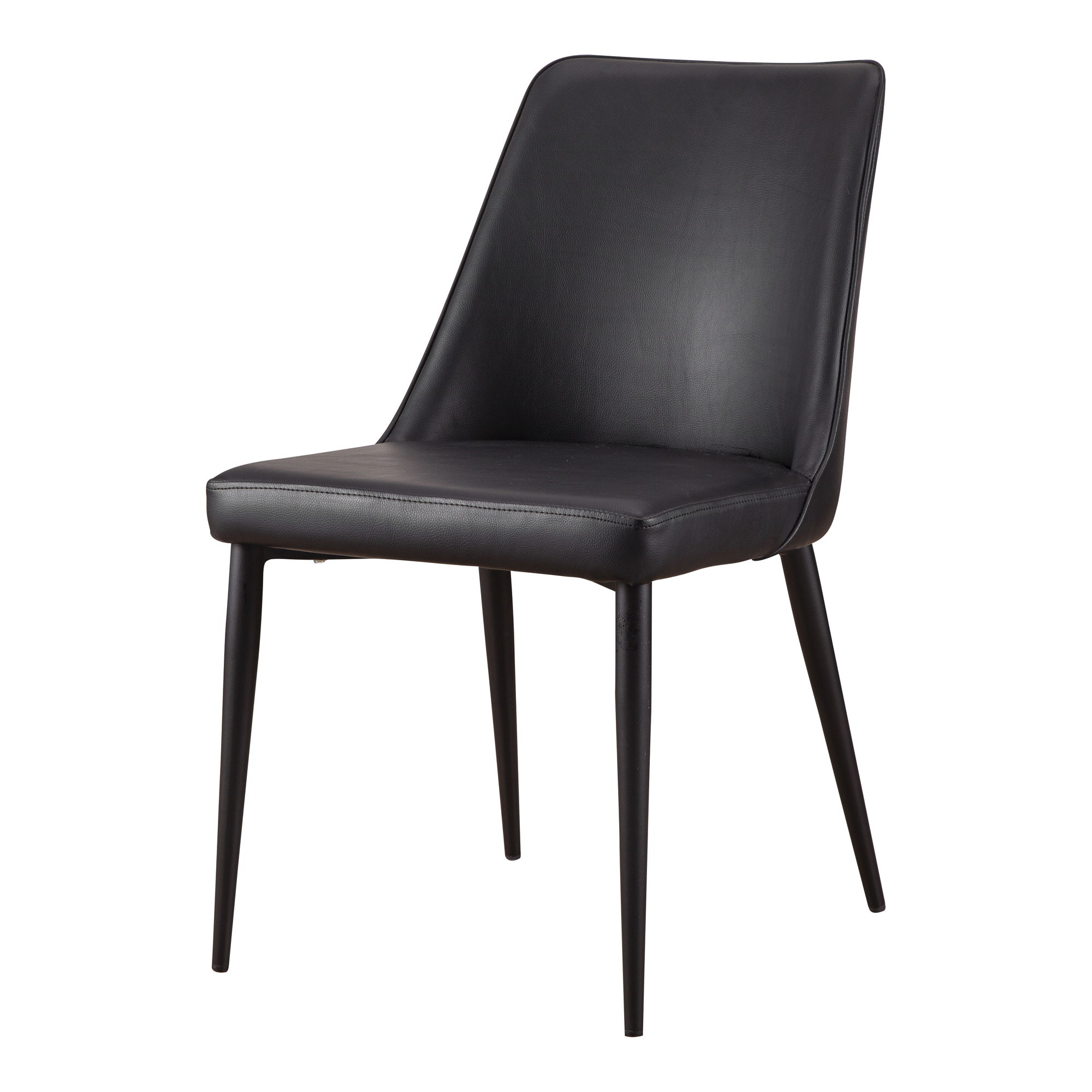 Lula Dining Chair Black Vegan Leather - Set Of Two, by Moe's Home, 18" width x 31.9" height x 23.4" depth View 5
