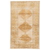 Eluned Hand-Knotted Medallion Gold/ Gray Area Rug (10'X14') thumbnail 1