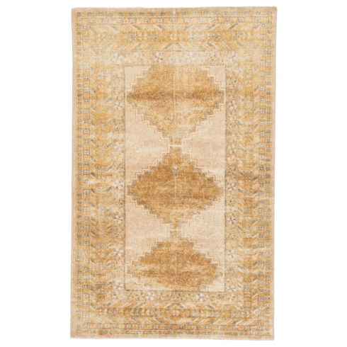 Eluned Hand-Knotted Medallion Gold/ Gray Area Rug (10
