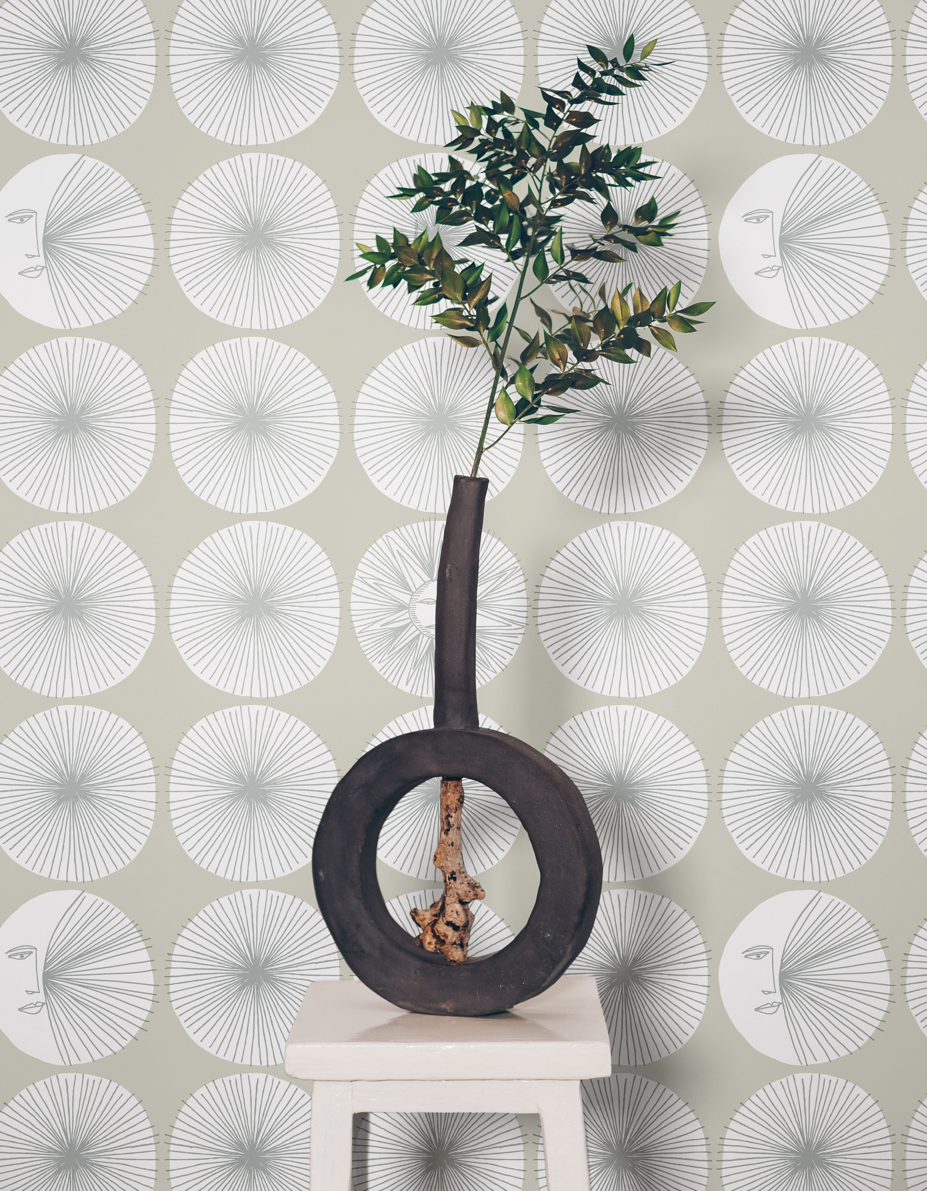 Soho Starburst Silver Peel & Stick Wallpaper large image 