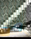 Kaleidoscope Teal Peel & Stick Wallpaper, by York Wall, 20' length x 2'3" width x 0.02" depth thumbnail 3