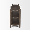 Romi Dark Brown Wood with 3 Shelves Oval Console Table thumbnail 4