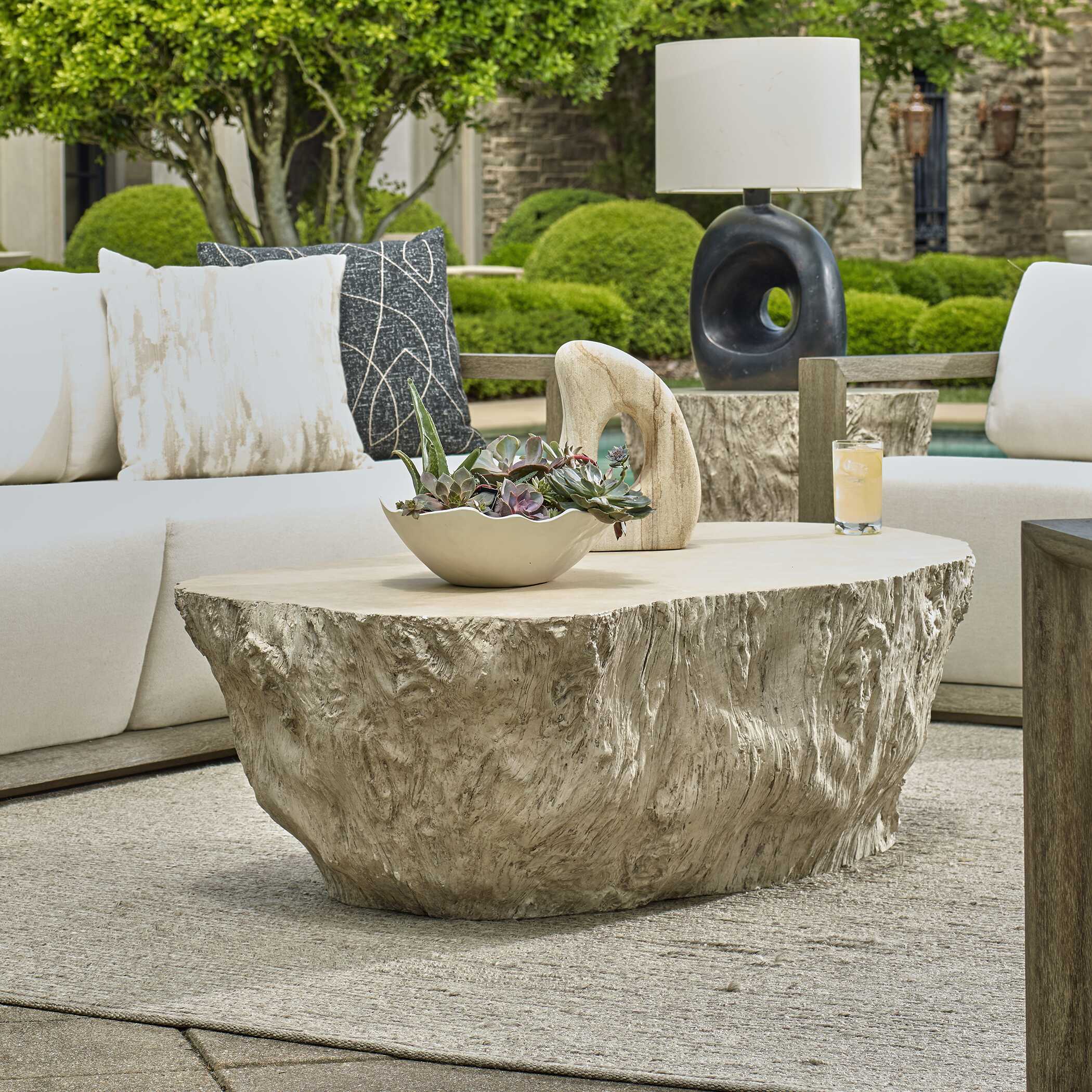 Oakmont Outdoor Coffee Table, Furniture by Uttermost, 60" width x 17" height x 32" depth View 2