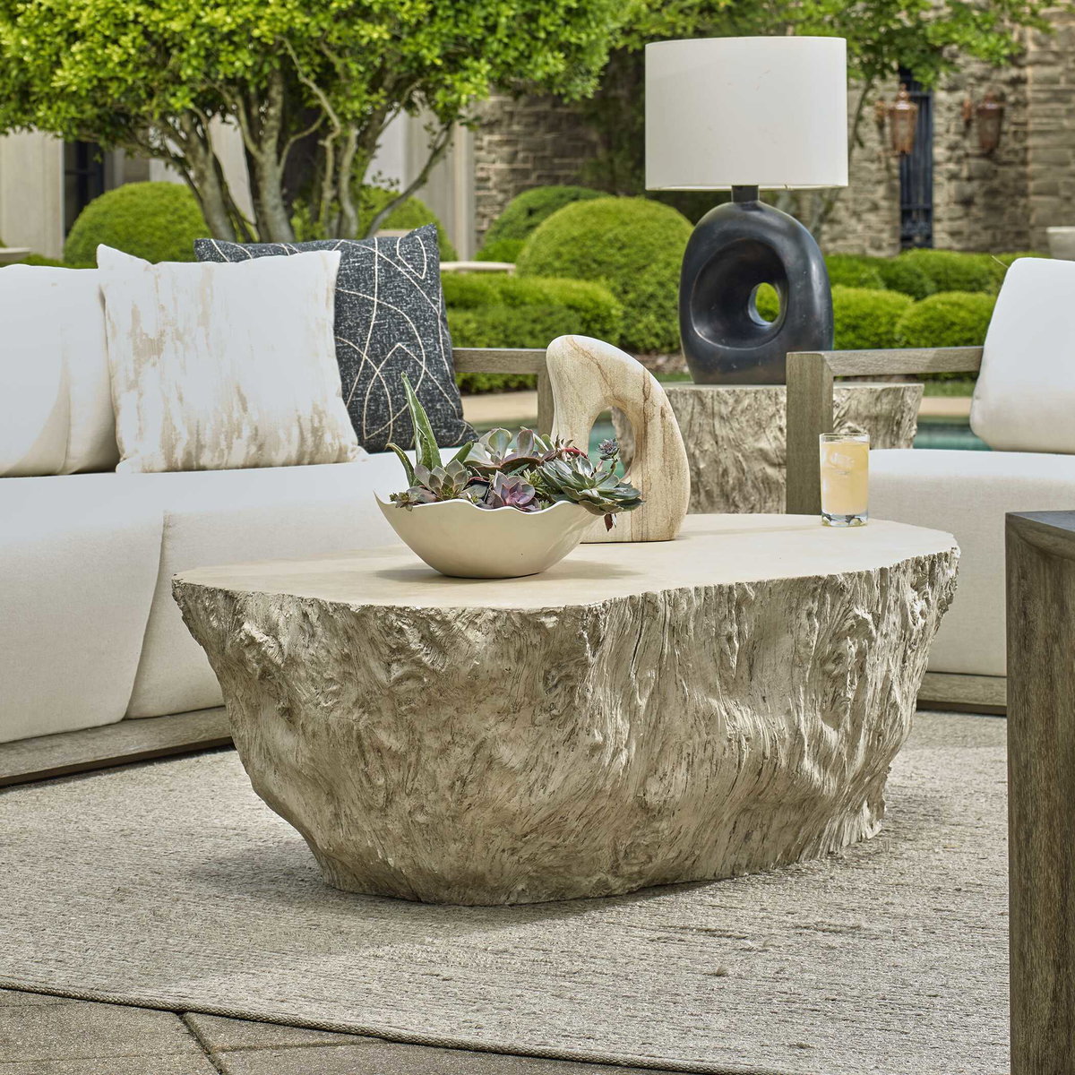 Oakmont Outdoor Coffee Table, Outdoor Table by Uttermost, 5' width x 1'5" height x 2'8" depth View 2