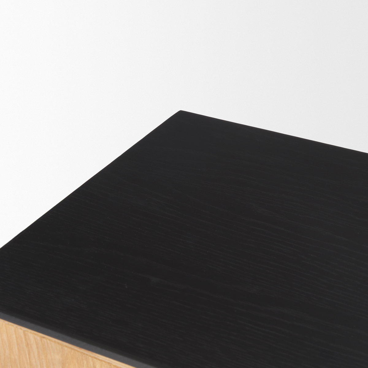 Tabor Natural Wood with Black Oak Waterfall Console Table, by Mercana, 47" length x 16" width x 31" height View 9