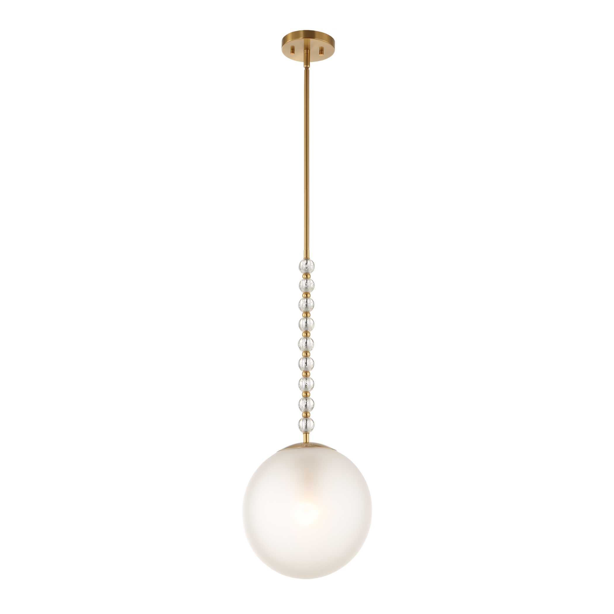 Ripple 1 Light Frost Glass Pendant, Ceiling Light by Uttermost, 30" height x 11.62" diameter View 4