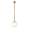 Ripple 1 Light Frost Glass Pendant, Ceiling Light by Uttermost, 30" height x 11.62" diameter thumbnail 4