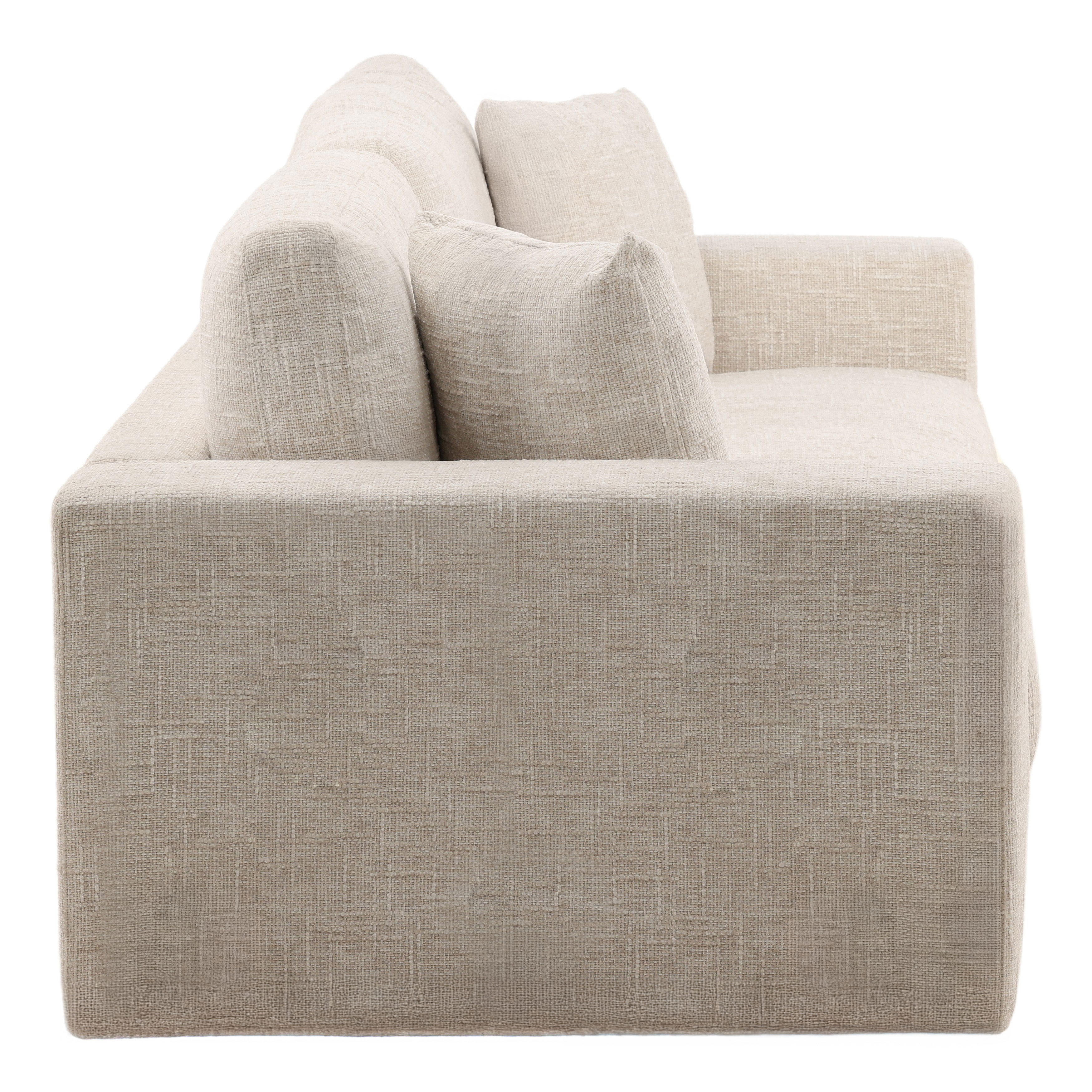 Darina Sofa Cream, Sofas & Sectional by Dovetail, 107.9" width x 30.31" height x 38.58" depth View 3