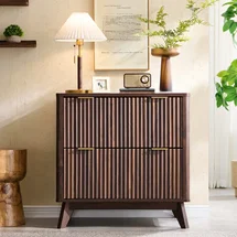 Online Designer Home Office Fluted 2-Drawer Lateral File Cabinet With Hanging Storage