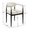 Moxie White Dining Arm Chair, Dining Chair by Uttermost, 22" width x 30.5" height x 23.5" depth thumbnail 5