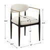 Moxie White Dining Arm Chair, Furniture by Uttermost, 22" width x 30.5" height x 23.5" depth thumbnail 5