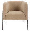 Jacobsen Tan Shearling Barrel Chair, Accent Chair by Uttermost, 28" width x 29" height x 27" depth thumbnail 1
