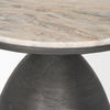 Russo Gunmetal Cast Aluminum with Brown Marble Accent Table thumbnail 7