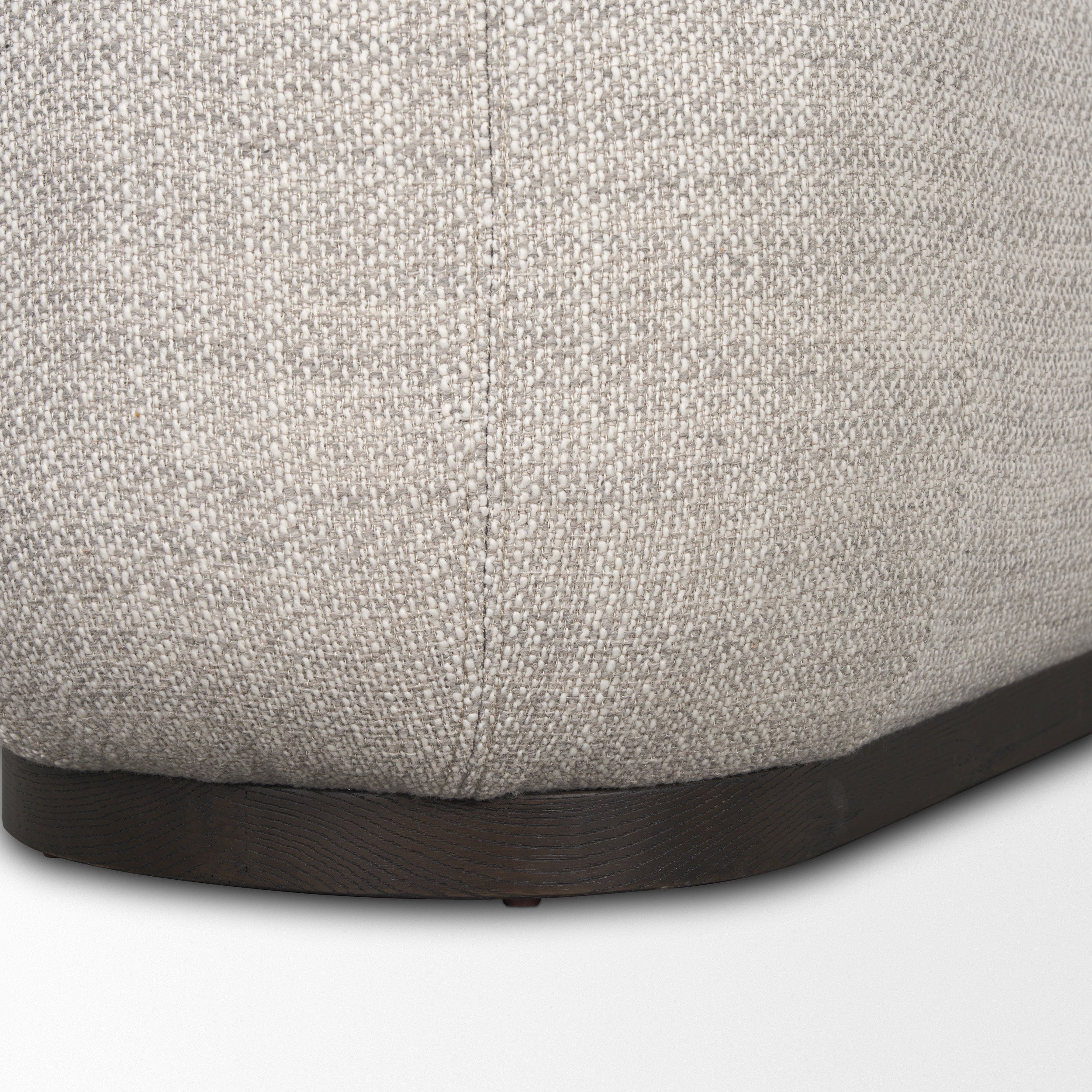 Siren Gray Fabric with Dark Brown Wood Oblong Bench large image 