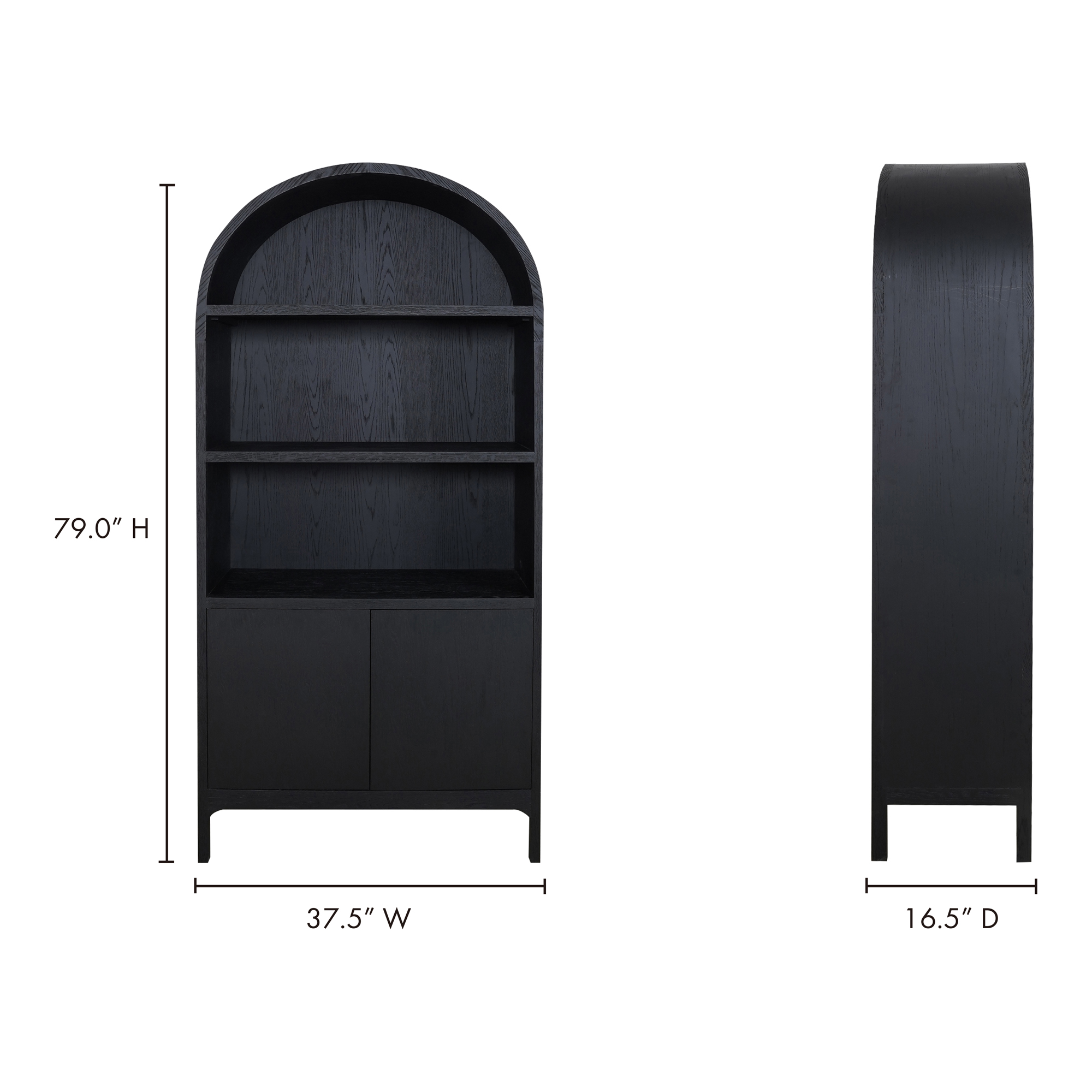 Wilde Display Cabinet Black Oak large image 