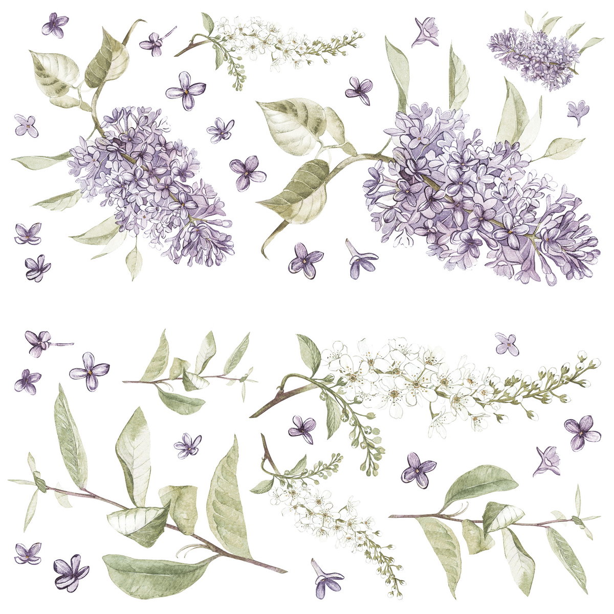 Lilac Giant Wall Decals, by York Wall, 3' length x 1'5.25" width x 1.46" depth