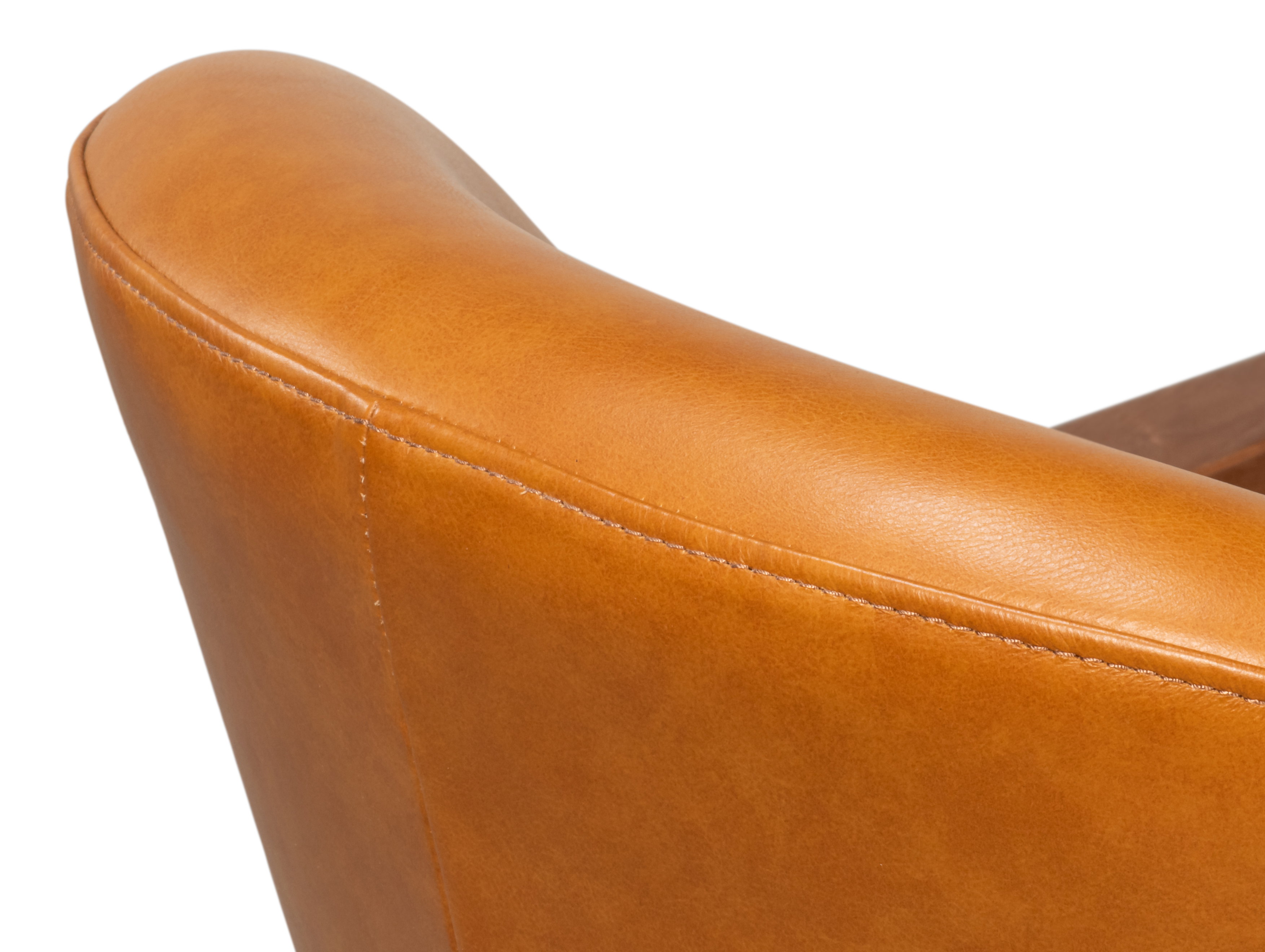 Pindar Armchair, Leather, New Tan, Seating by Sarreid, 30" length x 31" width x 30" height View 16
