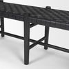 Shane Black Wood with Woven Black Leather Bench, Benche by Mercana, 52" length x 16.5" width x 18.75" height thumbnail 9