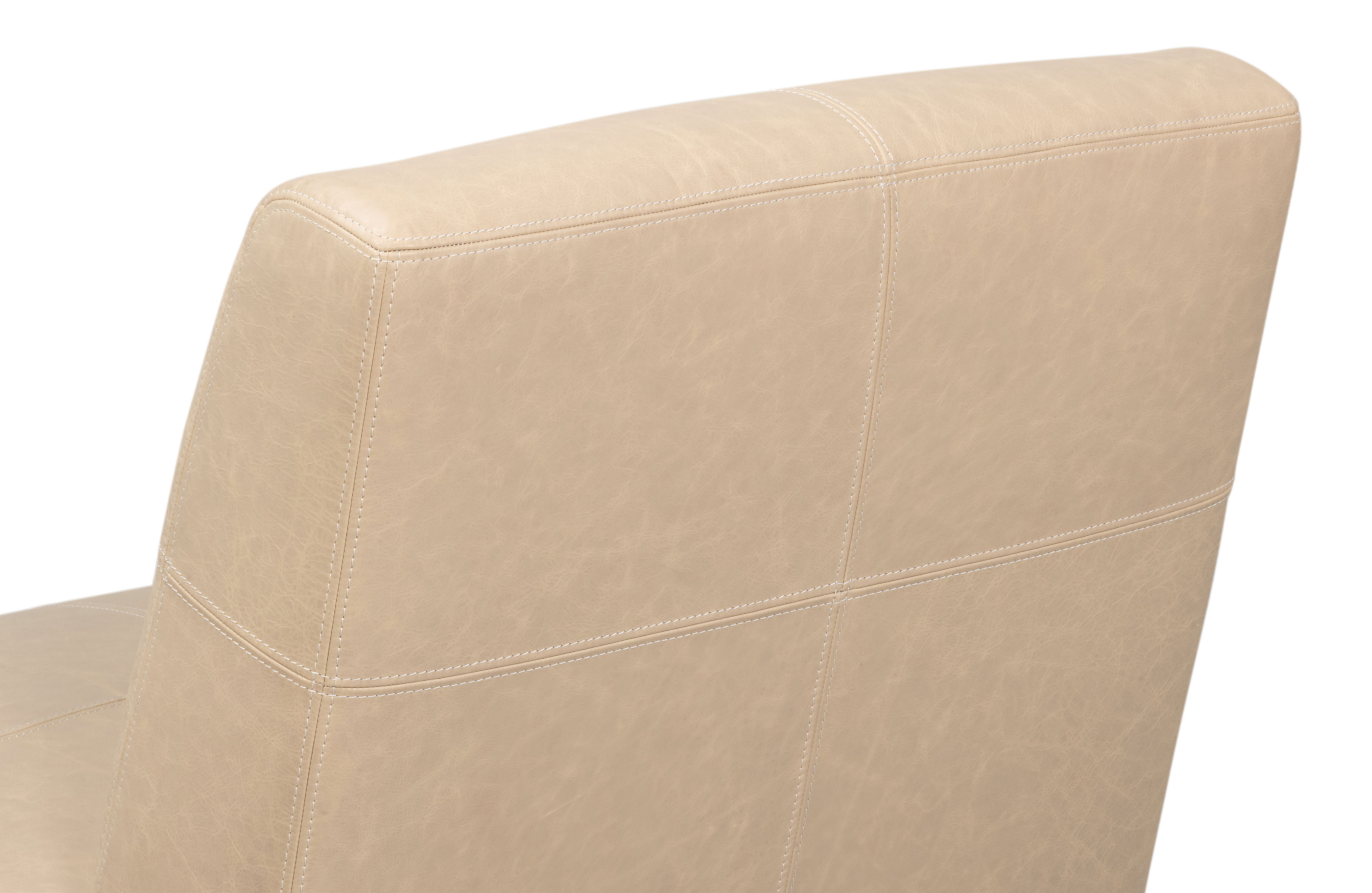 Wylam Leather Chair Cappucino White large image 
