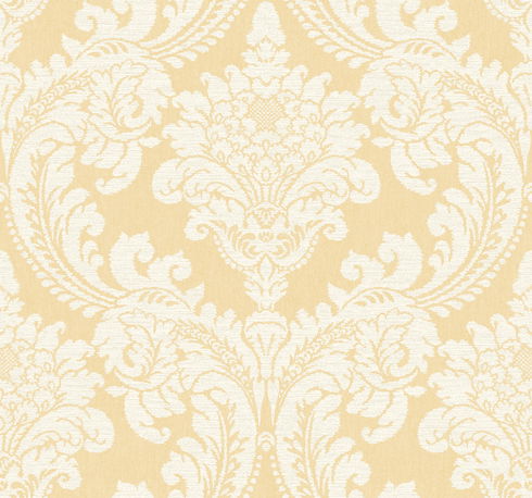 Tapestry Damask Yellow Wallpaper