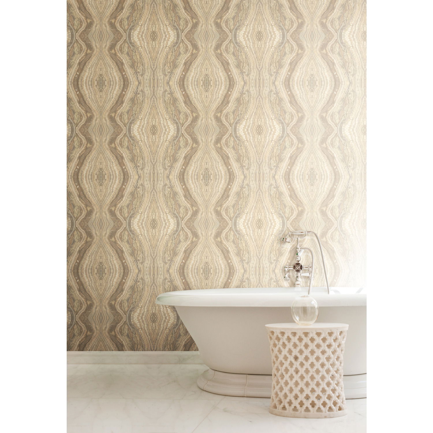 Kaleidoscope Light Grey & Beige Wallpaper Kaleidoscope Light Grey & Beige Wallpaper large image