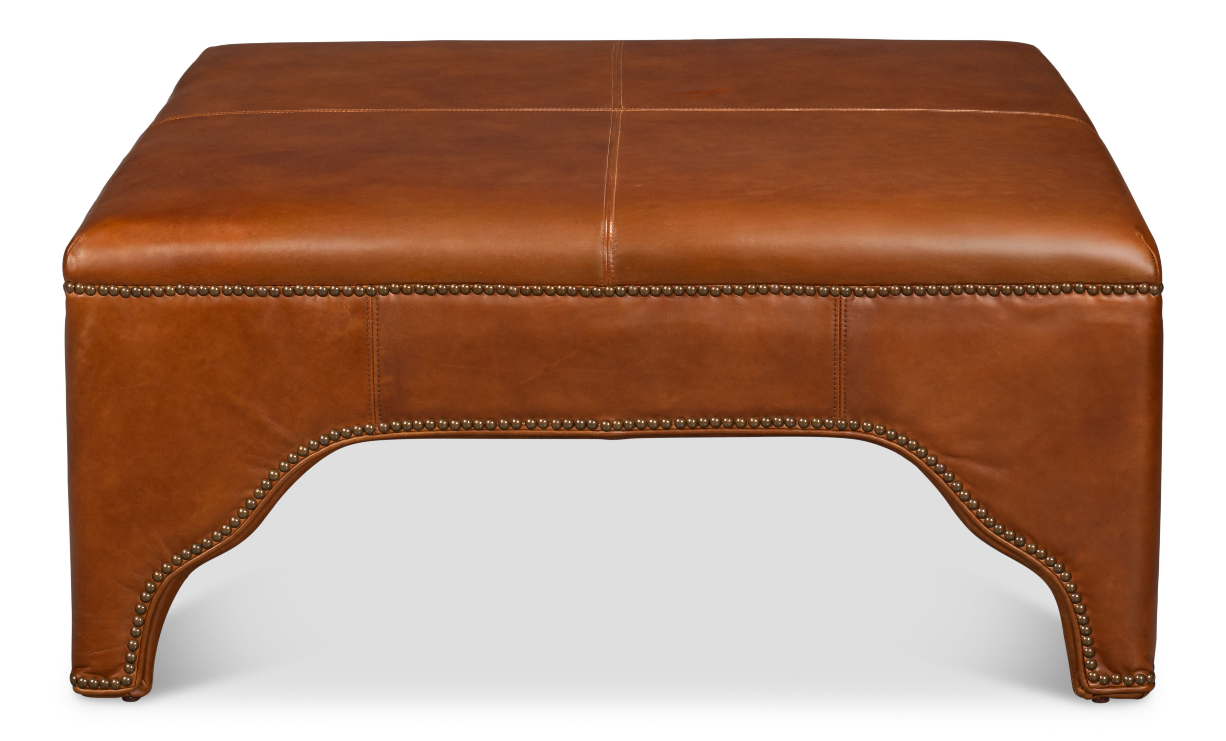 Streetman Cocktail Ottoman, Havana Brown, Seating by Sarreid, 48" length x 48" width x 18" height View 2