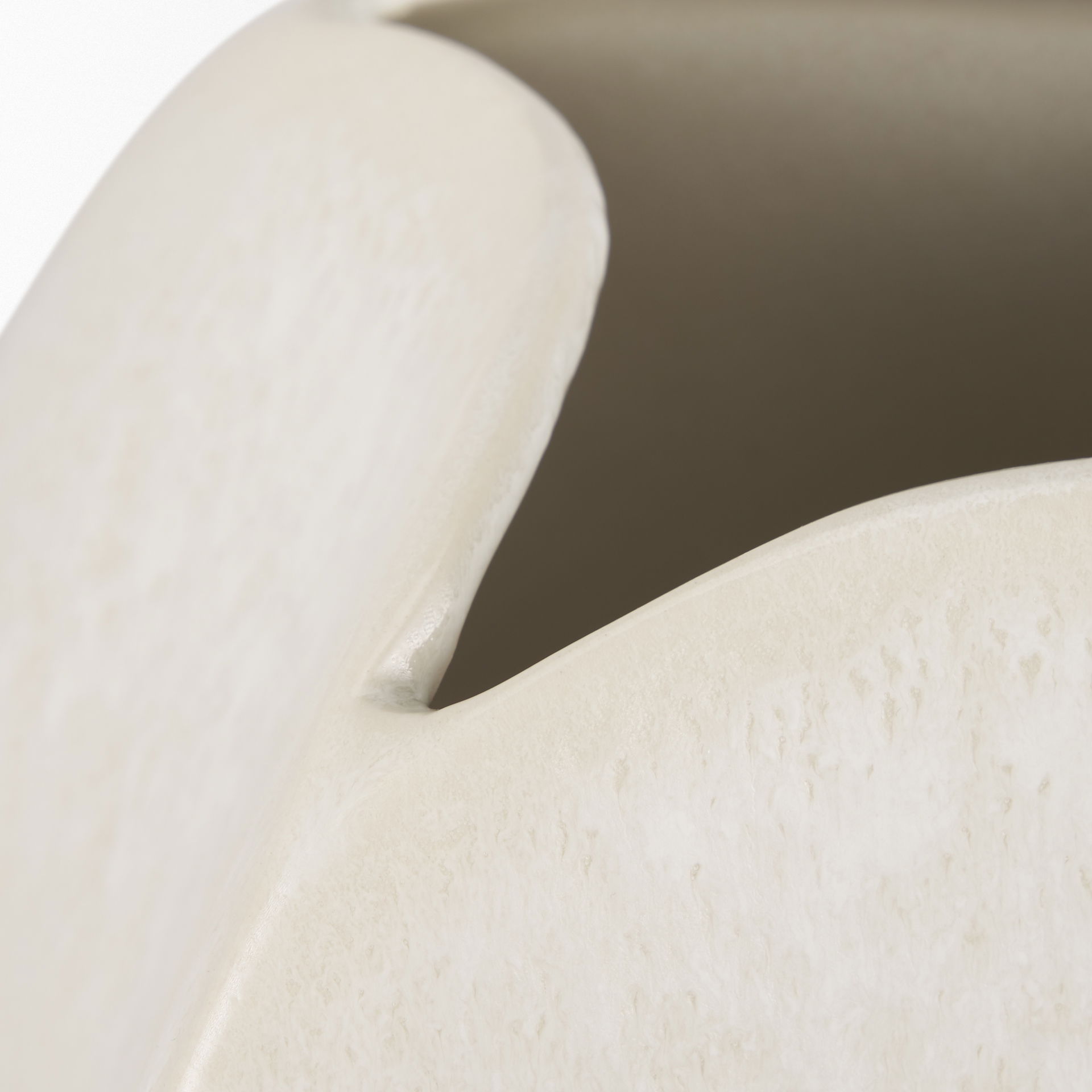 Vania Short Off White with Tan Textured Ceramic Vase, by Mercana, 9.06" length x 8.86" width x 10.43" height View 7