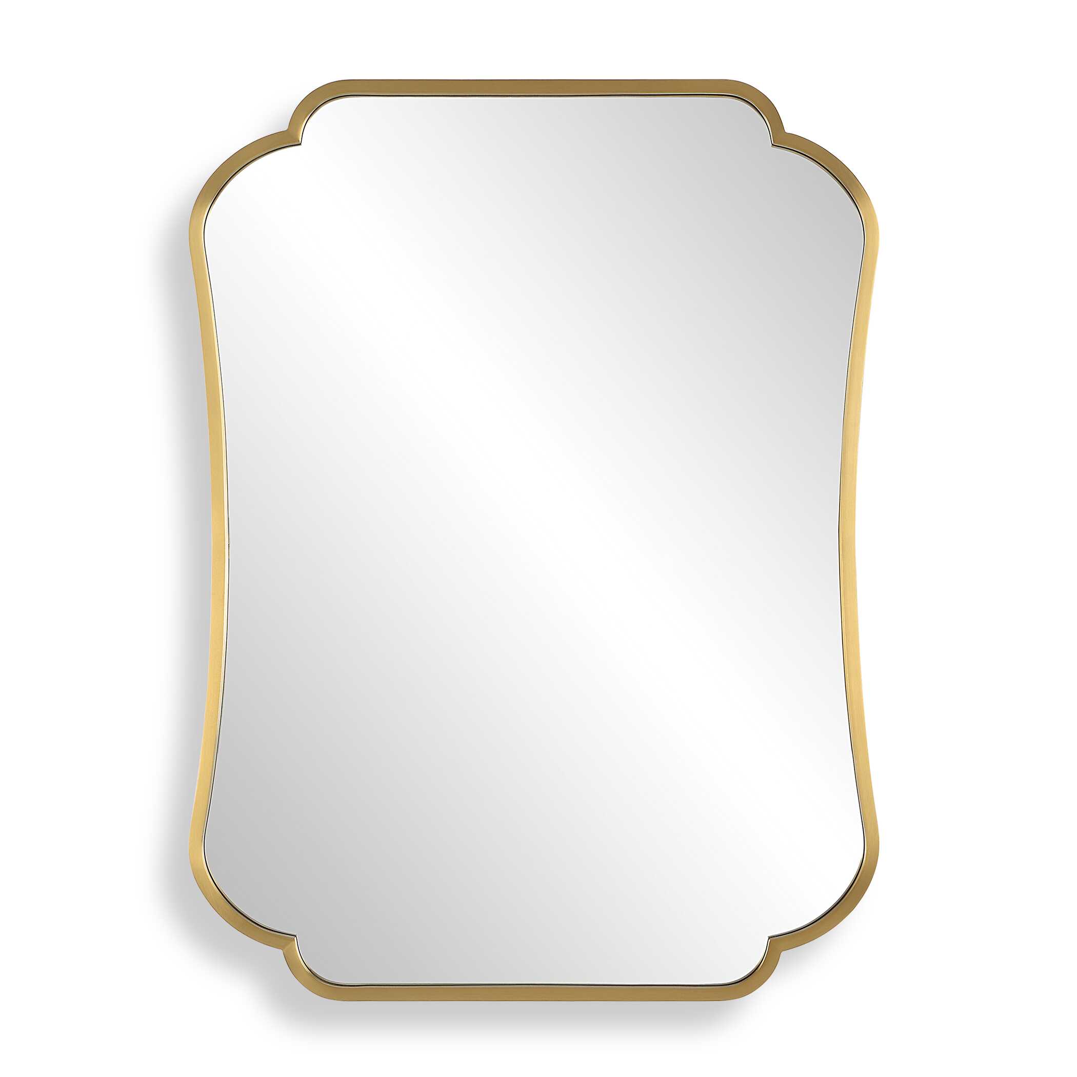 Athena Brushed Brass Mirror, by Uttermost, 24" width x 32" height x 1" depth View 1
