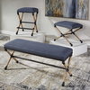 Firth Small Navy Fabric Bench, Benche by Uttermost, 23.75" width x 20.25" height x 16.75" depth thumbnail 7